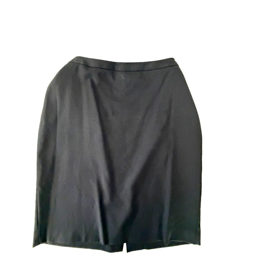 Brooks Brothers 346 Black Twill Pencil Skirt Lined Stretch Zip Knee Length 4P